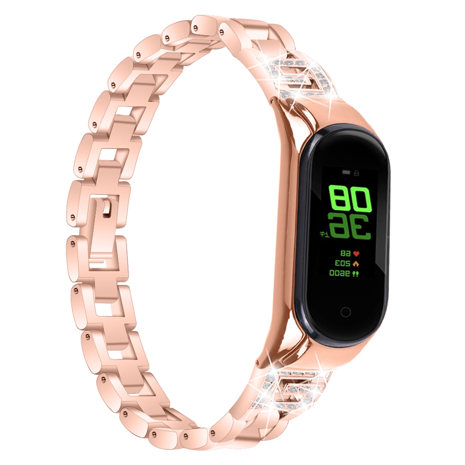 For Xiaomi Smart Band 8 G Letter Rhinestones Decor Watch Strap Stainless Steel Replacement Wrist Band For Xiaomi Smart Band 8 G Letter Rhinestones Decor Watch Strap Stainless Steel Replacement Wrist Band
